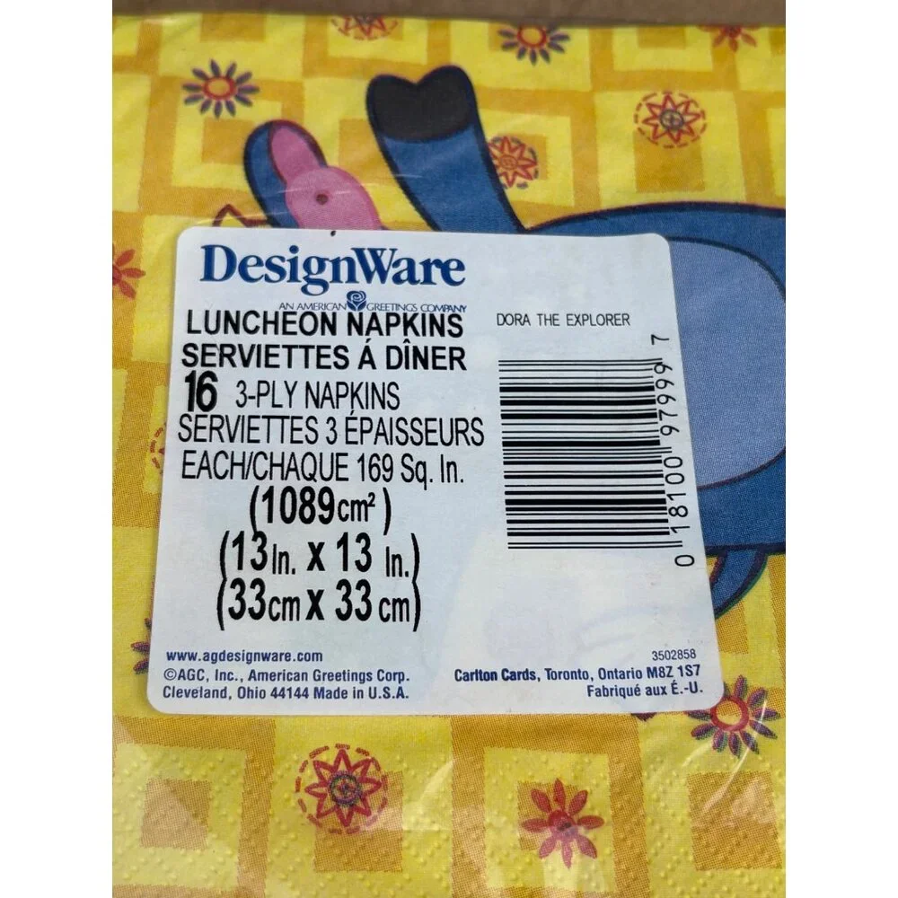 Dora The Explorer DesignWare 3-Ply Luncheon Napkins 16 ct 13